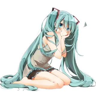 🙊 Hatsune Miku Anime, Vocaloid, Manga, Mädchen, Cartoon, Süß telegram sticker
