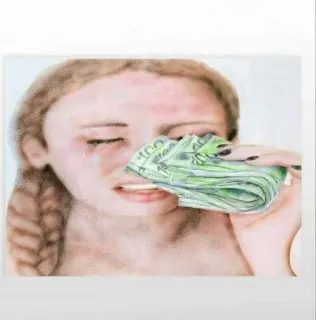 ☺️ 100 crying woman, money, tears, cash, crying with money, sadness, wealth, euro telegram sticker