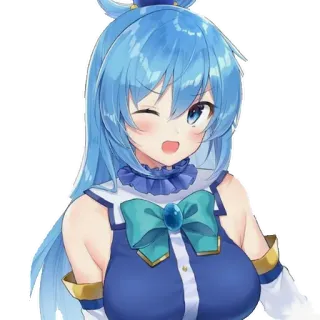 😏 Aqua Konosuba Anime, Wanita, Rambut biru, Karakter, Konosuba, Aqua telegram sticker