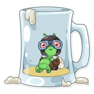 🍻 inseto, piloto, caneca de cerveja, fofo, desenho animado, avião, panfleto telegram sticker