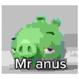 🤫 Mr anus cochon, offensant, dessin animé telegram sticker