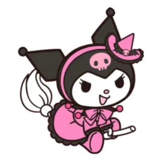 🧹 Kuromi Kuromi, Sanrio, bruxa, halloween, kawaii, fofo telegram sticker