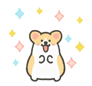😃 corgi, hond, glitters, schattig, dier, cartoon telegram sticker