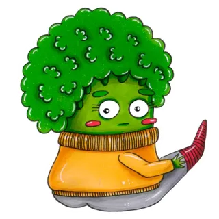 😳 브로콜리, 채소, 만화, 귀여운, 스티커 telegram sticker