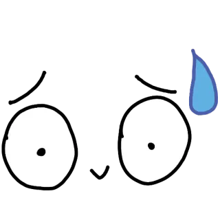 😅 olhos, nervoso, preocupado, expressão, suor, desenho animado whatsapp sticker