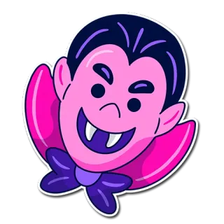 😈 вампир, мультфильм, хэллоуин, наклейка, монстр telegram sticker