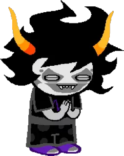 ♑ Troll, Hörner, schwarze Haare, graue Haut whatsapp sticker