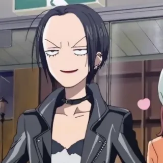 😈 Nana Osaki Nana Anime, Punk, Âm nhạc, Tóc đen, Áo da telegram sticker