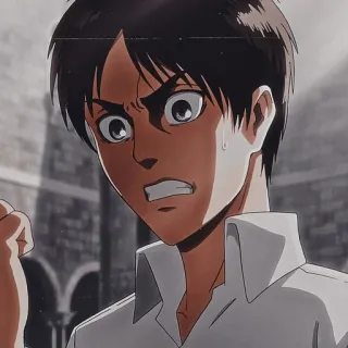 😤 Eren Yeager Attack on Titan anime, angry, attack on titan, eren, yeager telegram sticker