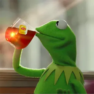 ☕️ Kermit the Frog 科密特, 青蛙, 茶, 表情包, 喝茶 telegram sticker