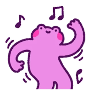 🎶 rã, música, dança, fofo, desenho animado, ilustração telegram sticker