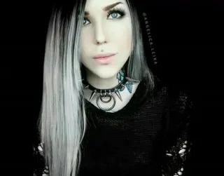 🗝 ANGELICA.LEIRA woman, goth, girl, emo, hair, piercings telegram sticker