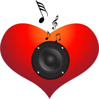 ❤ coração, alto-falante, música, som, amor, áudio telegram sticker
