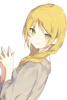 😃 Anime, Fille, Blonde, Personnage, Illustration, Mignon telegram sticker