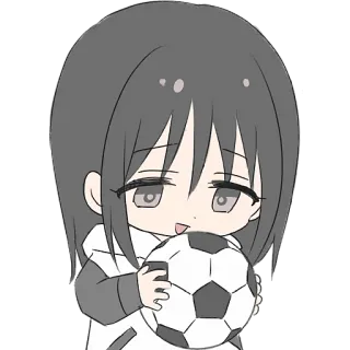 ⚽️ Anime, Fille, Mignon, Ballon de foot, Chibi, Manga telegram sticker