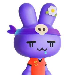 🍔 conejo, pegatina, morado, calavera, flor, dibujo animado, lindo whatsapp sticker