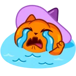 😭 pleurer, chat, triste, dessin animé, autocollant telegram sticker
