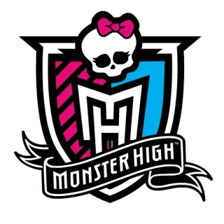 🎀 Monster High MONSTER HIGH モンスター, ハイ, スカル, ロゴ, ピンク, ブルー, 漫画 telegram sticker