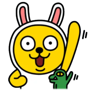 ✋ kartun, binatang, kelinci, kuning, ilustrasi, lucu telegram sticker