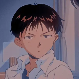 🌟 Shinji Ikari Neon Genesis Evangelion Anime, Charakter, Portrait, Shinji Ikari, Neon Genesis Evangelion telegram sticker