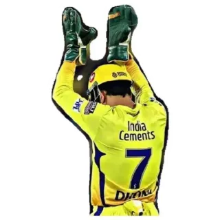 👏 India Cements Cricket, Cricket indiano, MS Dhoni, MSD, Wicket-keeper, Indian Premier League, Sport, IPL telegram sticker