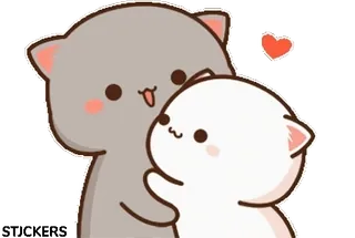 ๐ฝ cat, cute, kawaii, love, heart, hug telegram sticker