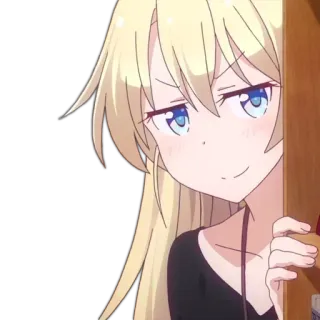 😏 Anime, Mädchen, arrogant, süß, blond whatsapp sticker