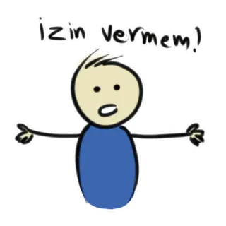 😤 izin vermem! dessin animé, bonhomme allumette, gribouillage, turc, illustration telegram sticker