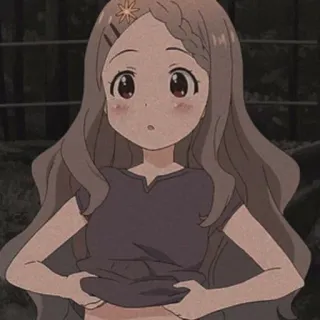 😳 Anime, Cô gái, Đỏ mặt, Áo sơ mi, Bụng telegram sticker