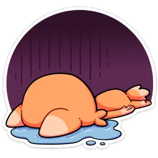 😭 triste, pleurer, désespoir, dépassé, vaincu, orange, dessin animé telegram sticker