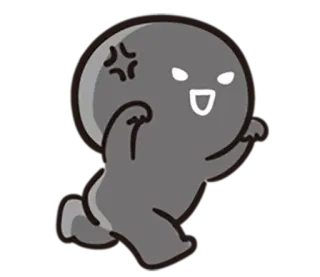 ❤ โกรธ, การ์ตูน, วิ่ง, เรียบง่าย, สติกเกอร์, ภาพประกอบ whatsapp sticker