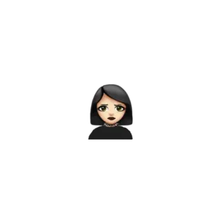 🙎‍♀ Эмодзи, Женщина, Готика, Темный, Черный, Эмо telegram sticker