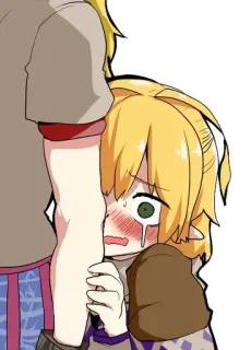 😰 Anime, Pleurs, Effrayé, Mignon, Personnage telegram sticker