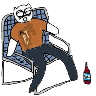 🤮 Dibujo animado, Silla, Perezoso, Cansado, Alcohol telegram sticker
