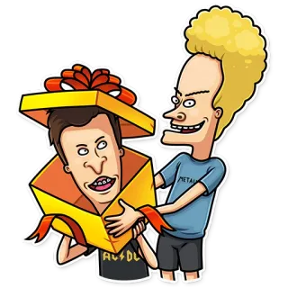🎁 Beavis and Butt-head Мультфильм, Комедия, Юмор, Подарок, Бивис и Баттхед telegram sticker