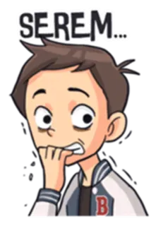 😨 SEREM... 怖い, 男の子, 心配, 不安 telegram sticker