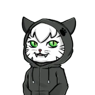 😎 кот, животное, мультфильм, толстовка, милый, питомец telegram sticker