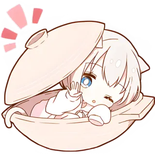 👋 Anime, Kawaii, Mignon, Chaton, Chat, Chibi telegram sticker