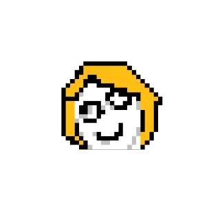 🌝 ピクセルアート, 顔, ポートレート, デジタルアート, 漫画, ブロンドヘア, 笑顔 telegram sticker