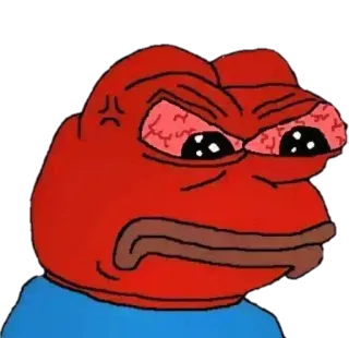 📎 Pepe the Frog pepe, enojado, rana, meme, rojo whatsapp sticker