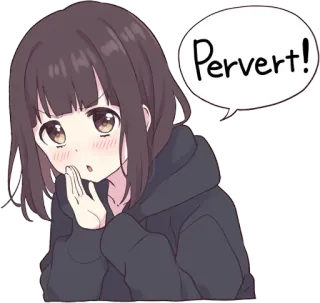 🐶 Pervert! Anime, Cô gái, Biến thái, Lăng mạ, Hộp thoại telegram sticker