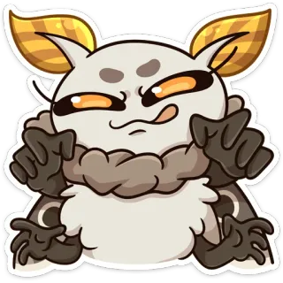 😈 falena, cartone animato, sticker, divertente, carino, animale telegram sticker
