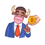 ✅ byk, garnitur, zwierzę, kreskówka, biuro, biznes telegram sticker