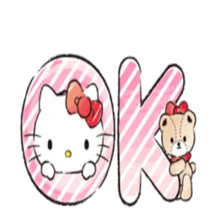👌 Hello Kitty OK hello kitty, kawaii, mignon, ok, sanrio, personnage telegram sticker