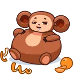 🤤 Cheburashka cheburashka, fat, orange, cute, sticker, cartoon, animal telegram sticker