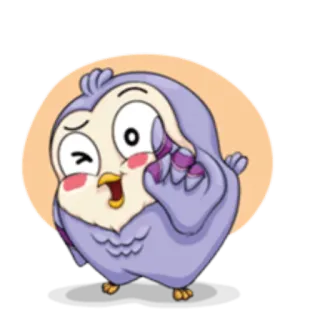 ☝️ búho, dibujos animados, pájaro, animal, lindo, pegatina whatsapp sticker