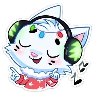 🎧 gato, fofo, música, fones de ouvido, dançando telegram sticker