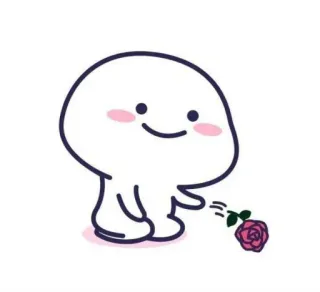 ✨ Desenho animado, Fofo, Flor, Rosa, Branco, Rosa telegram sticker