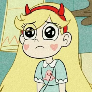 💜 Star Butterfly Star vs. the Forces of Evil 만화, 캐릭터, 스타 버터플라이, 슬픈, 텔레비전, 애니메이션 telegram sticker