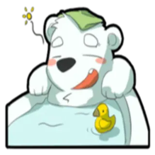 🛁 Bär, Bad, Ente, Cartoon, niedlich, entspannen, Tier telegram sticker